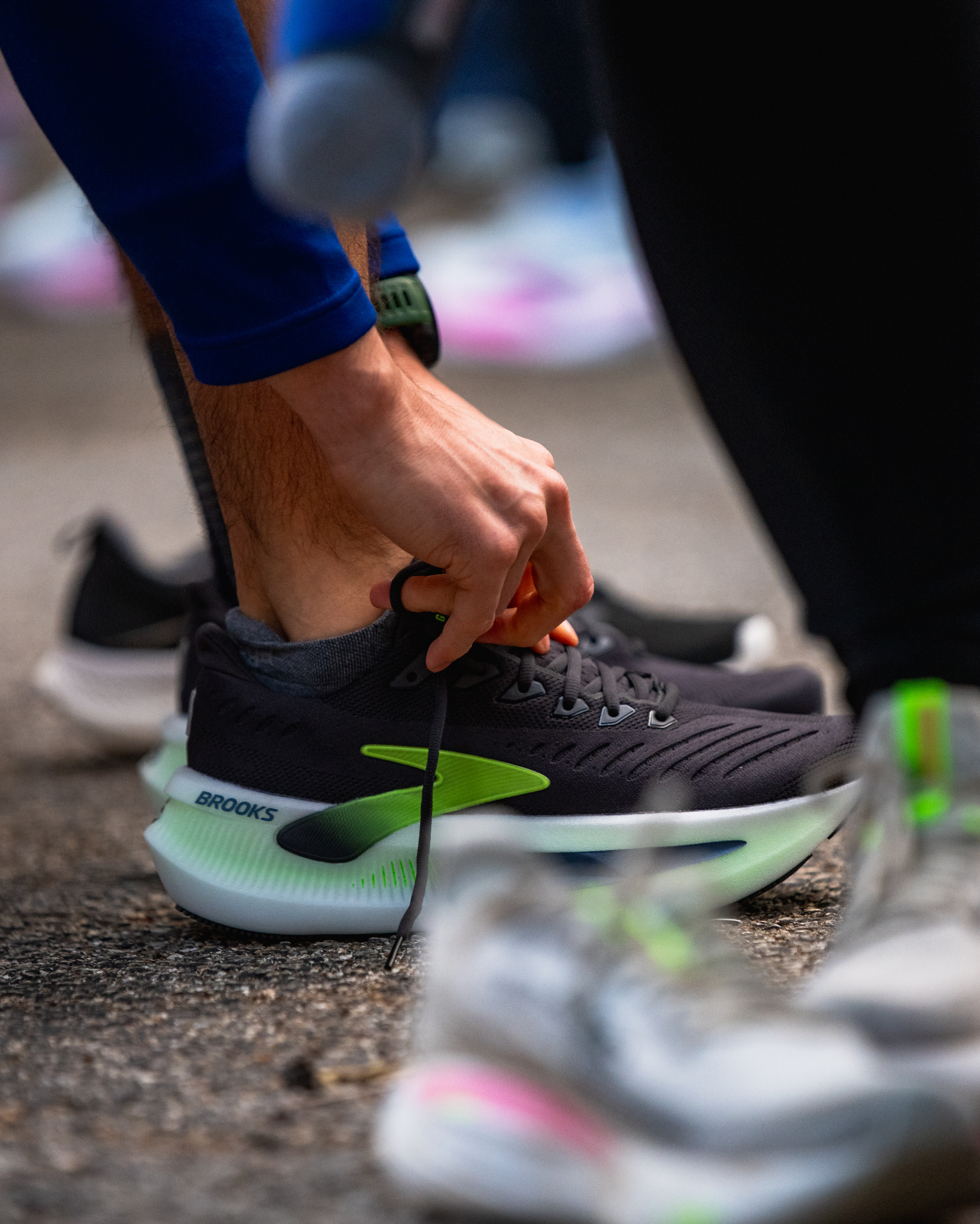 Runner night city lights Brooks event coverage photography San Antonio