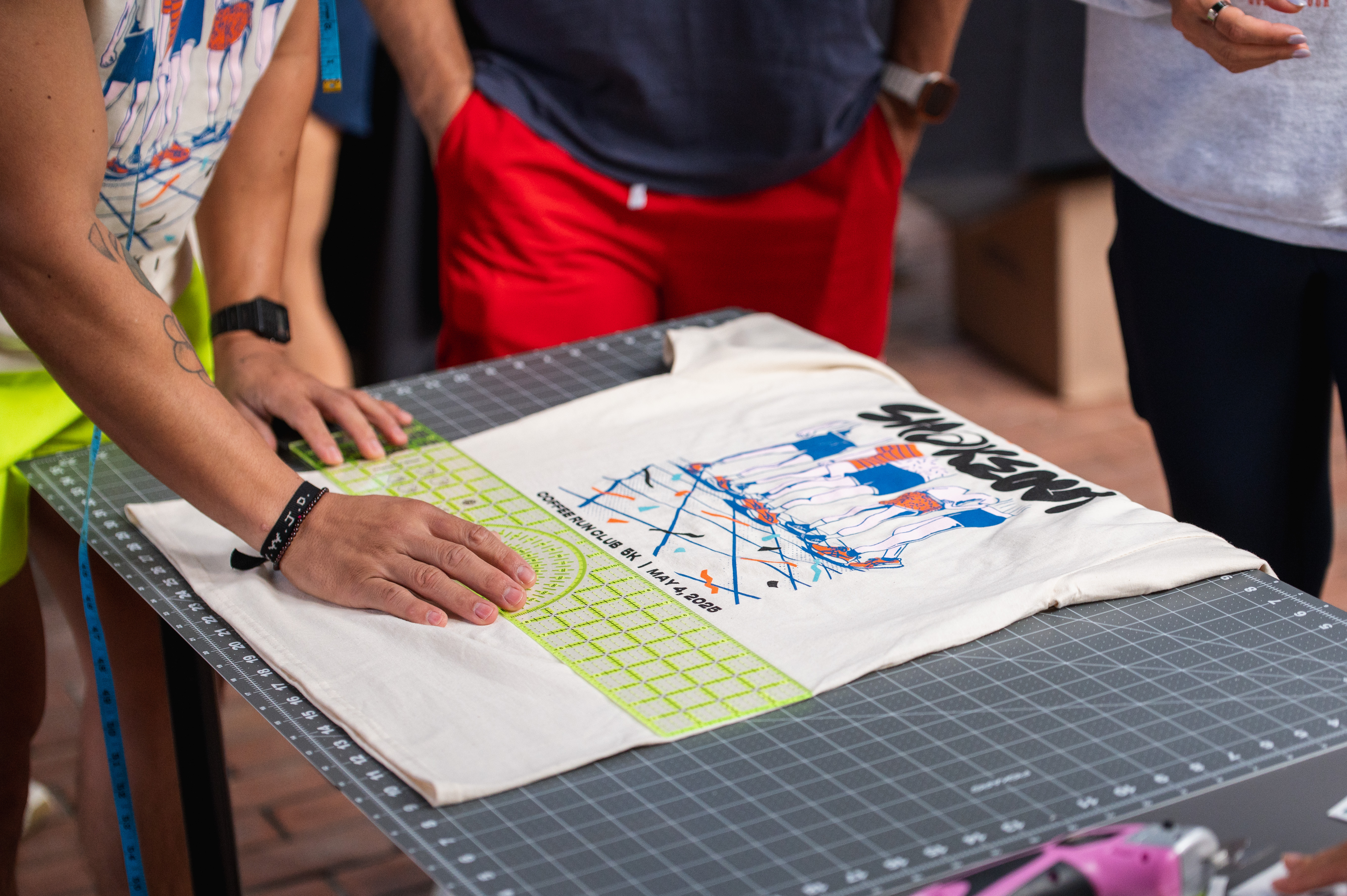 Custom shirt printing brand event photography San Antonio running community