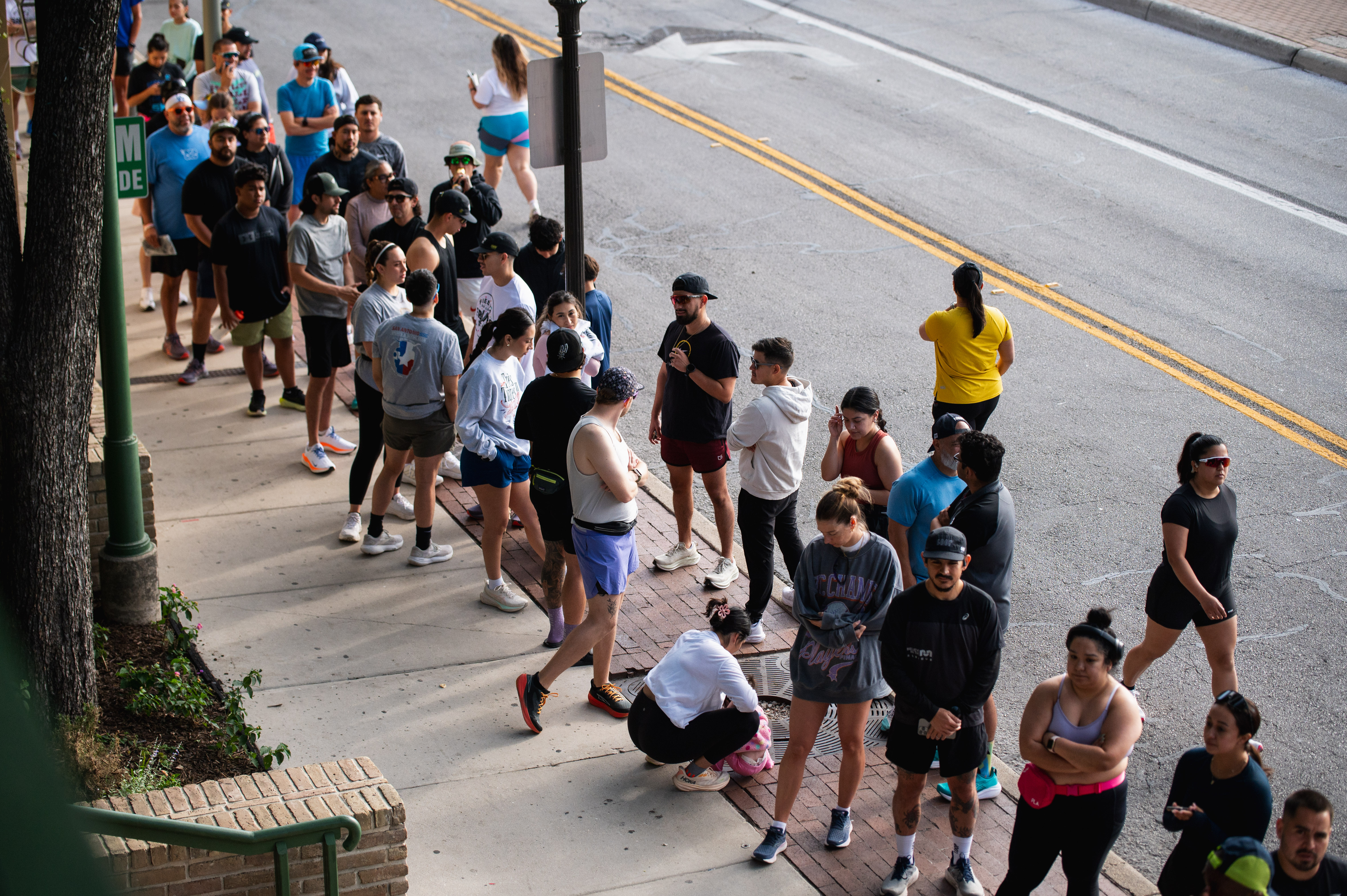Runners gathering pre-race event coverage photography San Antonio