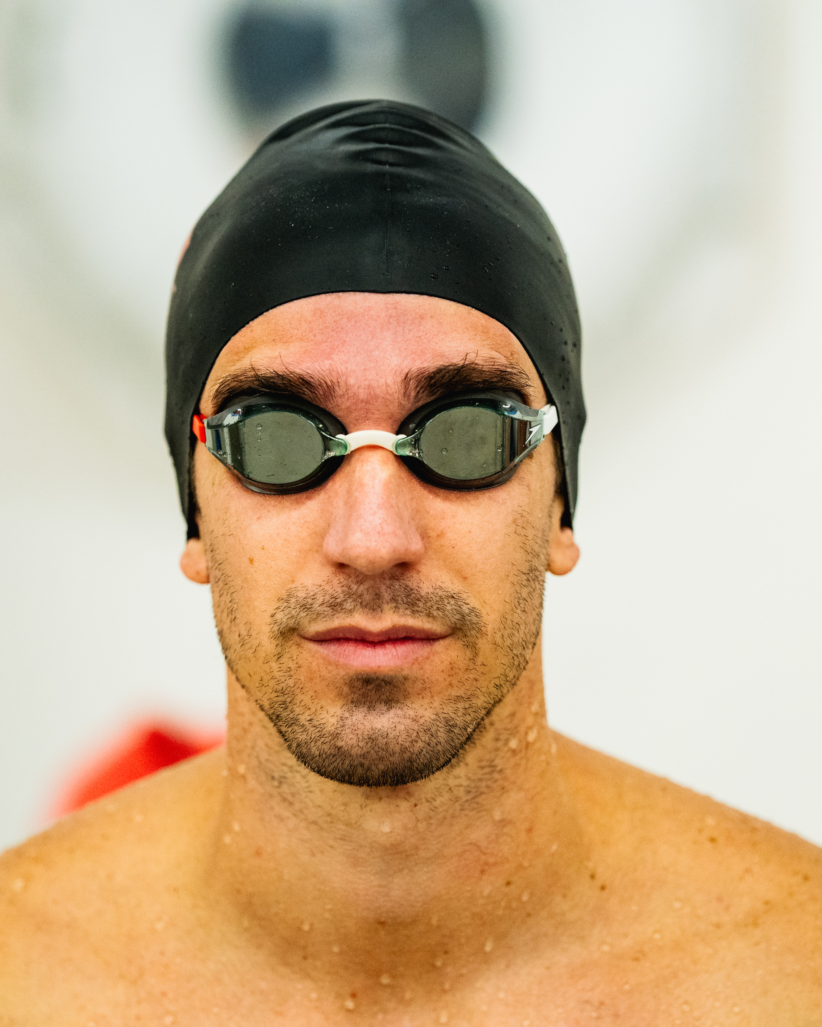 Swimmer focused stare athlete portrait editorial photography