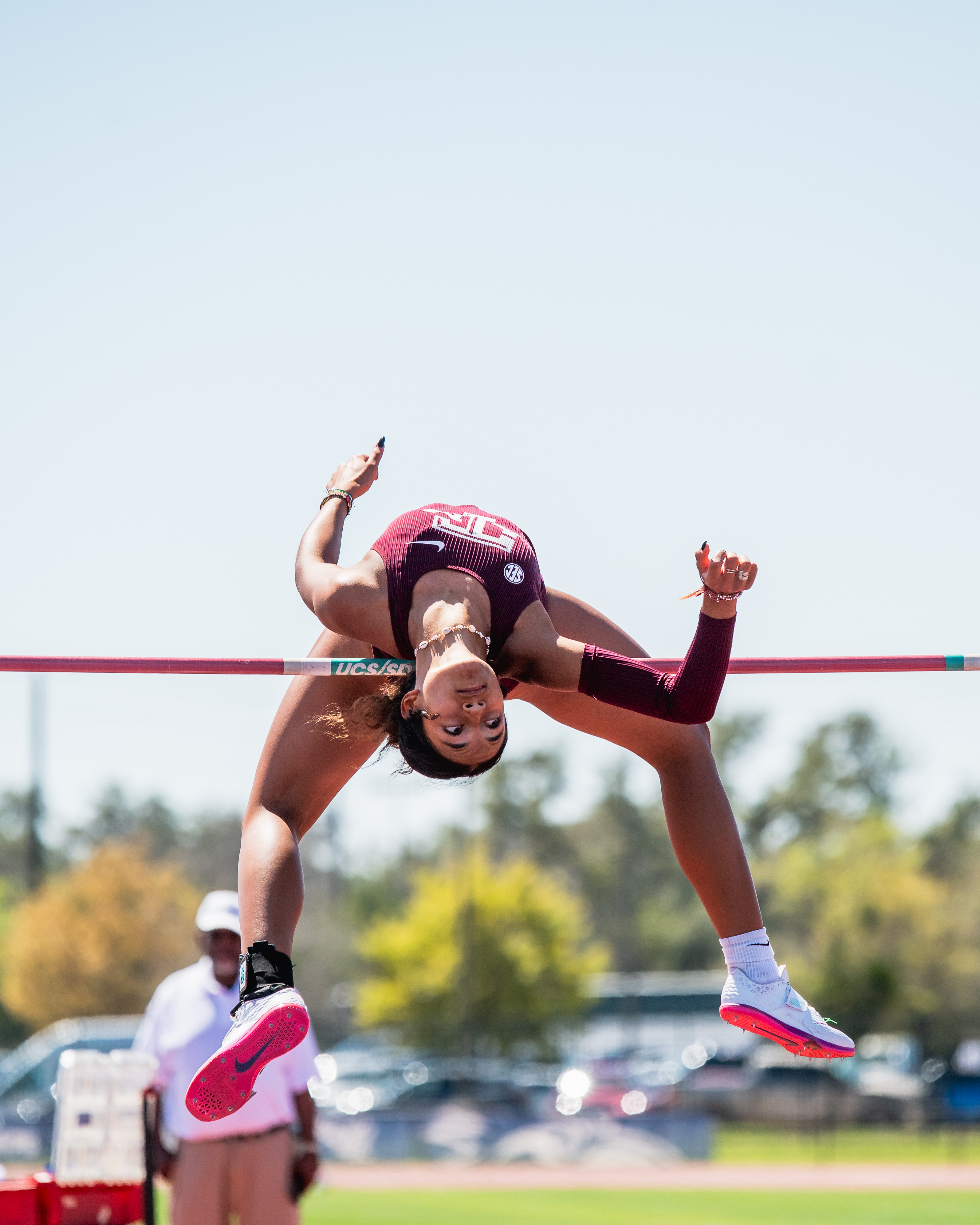 High jump athlete UTSA Invitational track and field photography