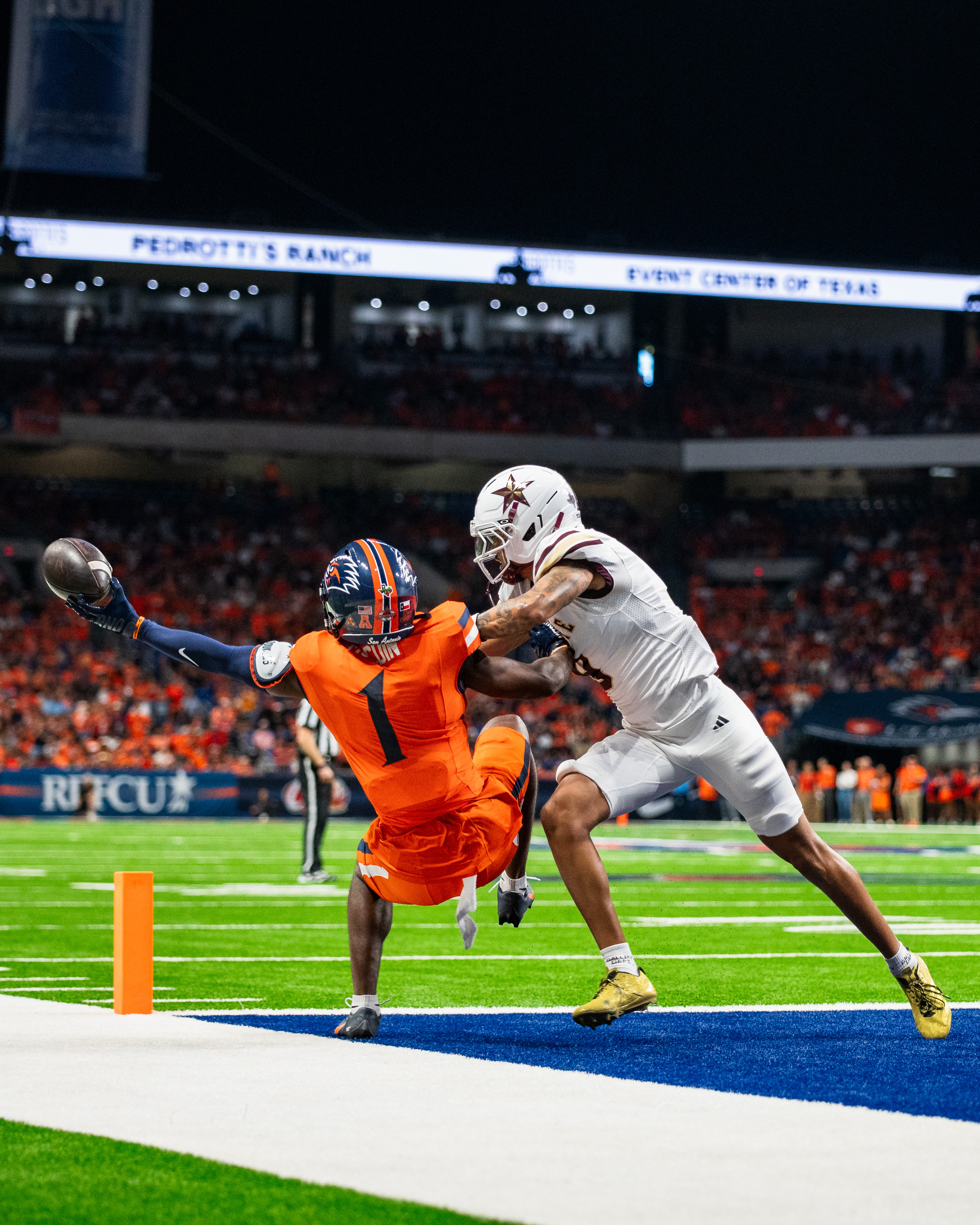 UTSA Roadrunners football helmet bokeh editorial sports photography