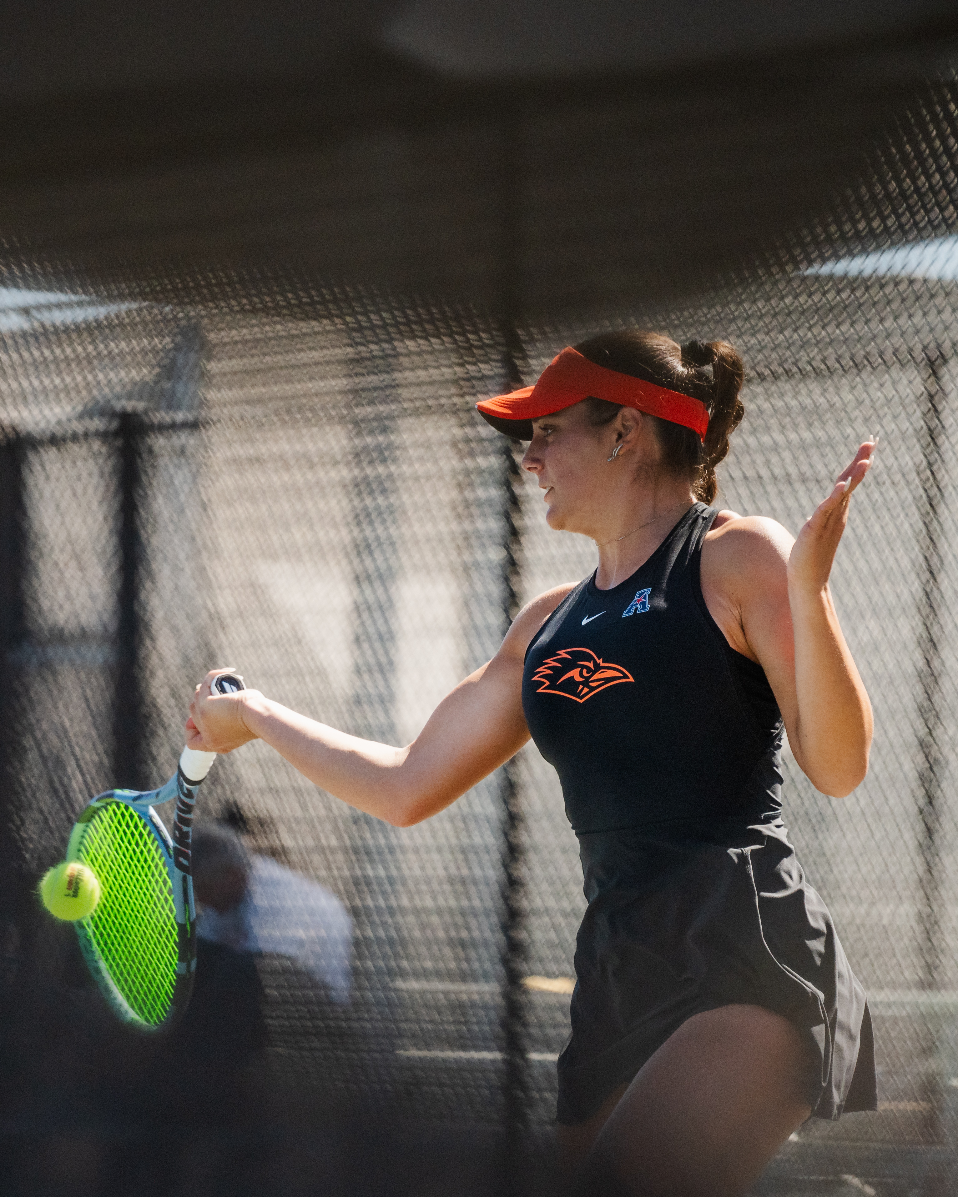 UTSA womens tennis forehand action editorial sports photography